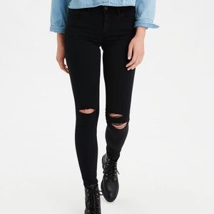 American Eagle Black Ripped Jeans